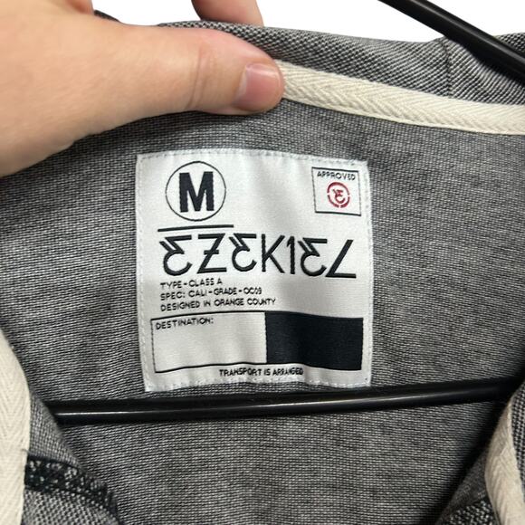 California Casual Hooded Henley Sweatshirt Ezekiel Gray Medium - Picture 5 of 7